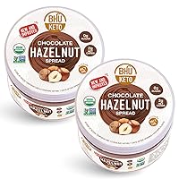 Vista 1 de BHU Keto - Crema de chocolate y avellana 000oz de azúcar 007oz de carbohidratos netos Siempre vegano orgánico sin lácteos y sin OMG tarro de 9
