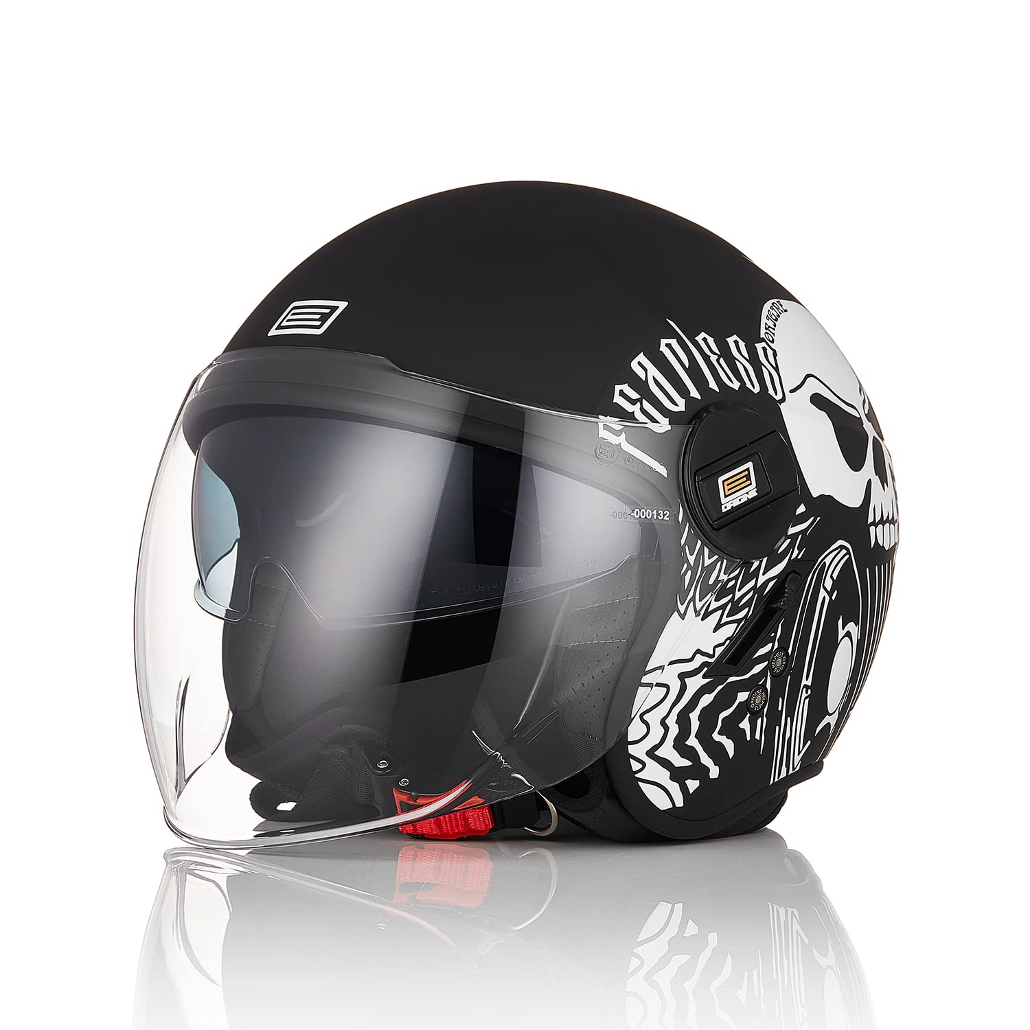 ORIGINE Casco Moto Jet Abierto con Doble Visera Homologado ECE 22-06 para Motocicleta, ATV, UTV y más en Amarillo Fluorescente, Negra Titanio o Verde Militar