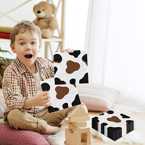 Miniatura 4 de Servilletas con estampado de vaca, suministros para fiesta de cumpleaños de My First Rodeo, 40 unidades, color marrón y negro, suministros para