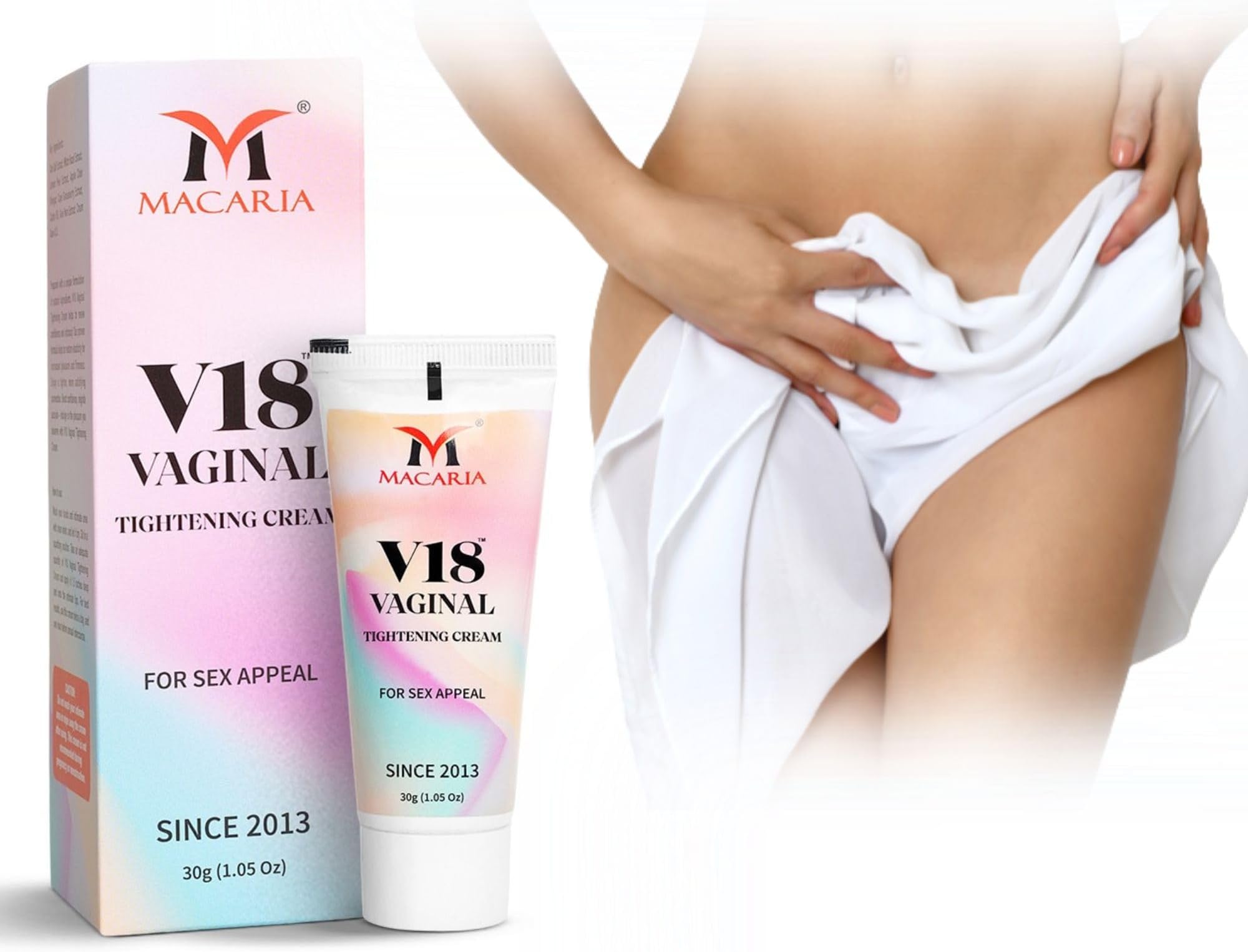 V18 Vaginal Tightening Cream, Tightening Gel for Pussy Yoni, Narrows Vaginal Walls Improves Vagina Health, Enhances Intimate Sensitivity Restoring Self-Confidence, 30g