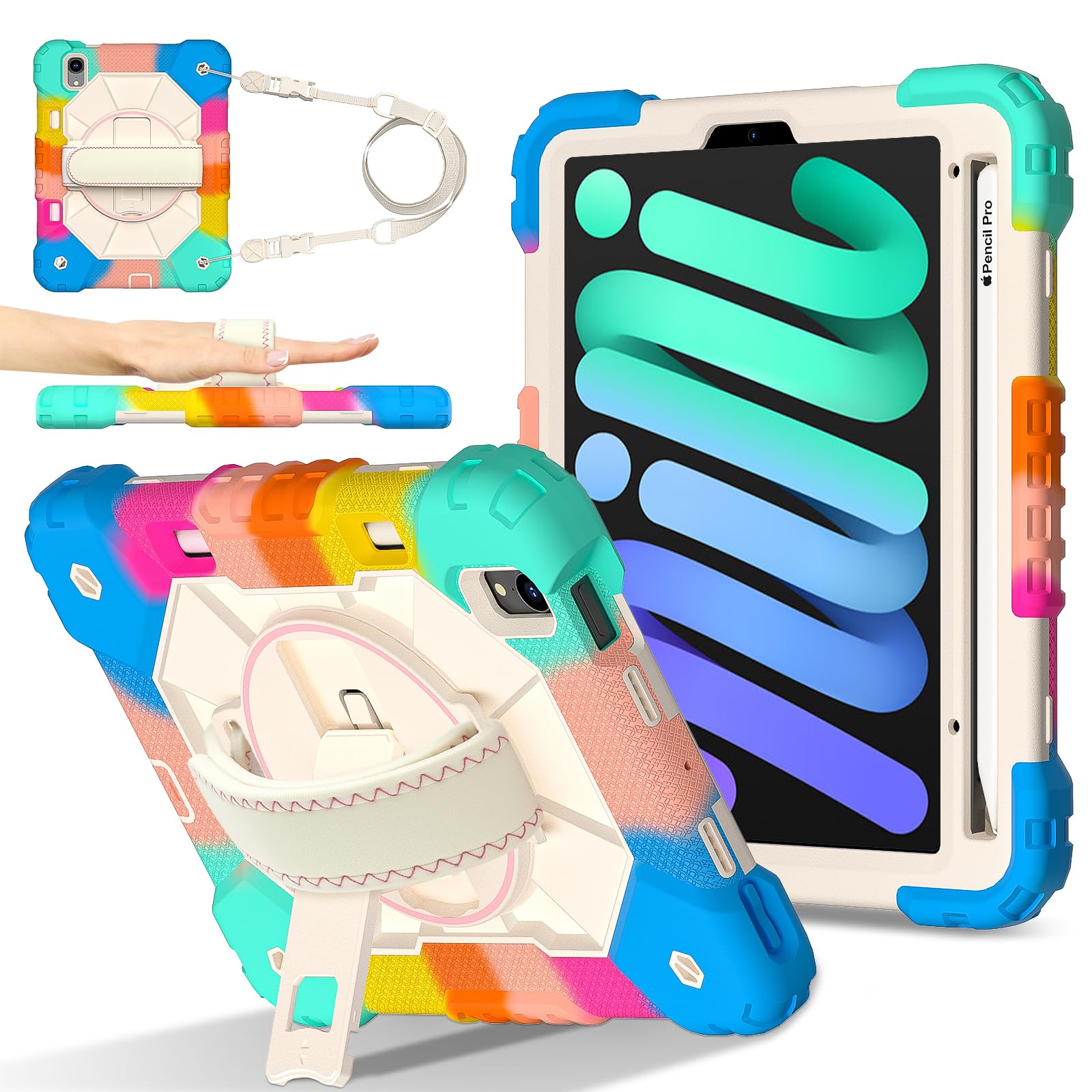 Protection silicone iPad mini 7 A17 Pro coque robuste bleu - 8