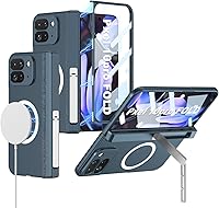 Vista 12 de Funda de teléfono para Samsung Galaxy Z Fold 3 5G con soporte para bolígrafo S y soporte de protección completa 360, protector de pantalla integrado
