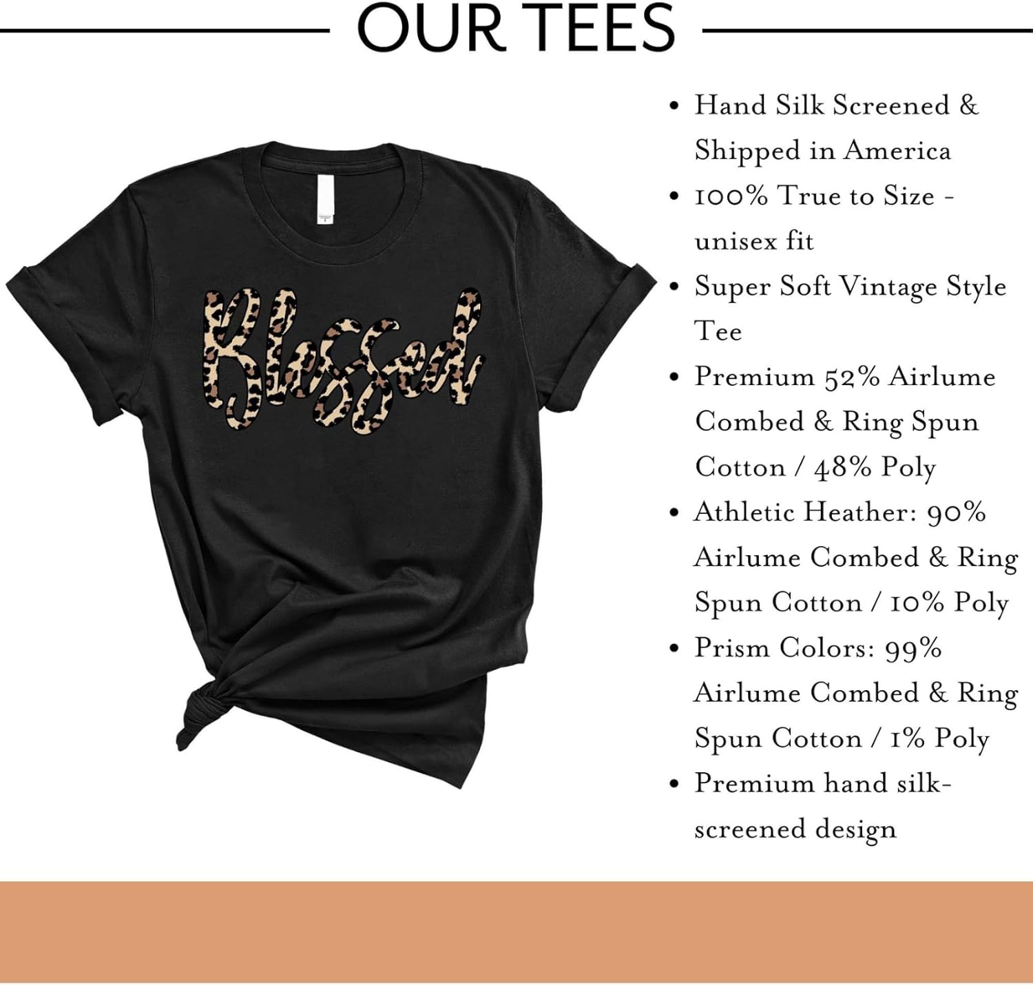 Love in Faith | Blessed Leopard Short Sleeve | Christian T-Shirts for Women | Faith-Based Apparel | Christian Gifts (US, Alpha, XX-Large, Regular, Regular, Black) - Image 4