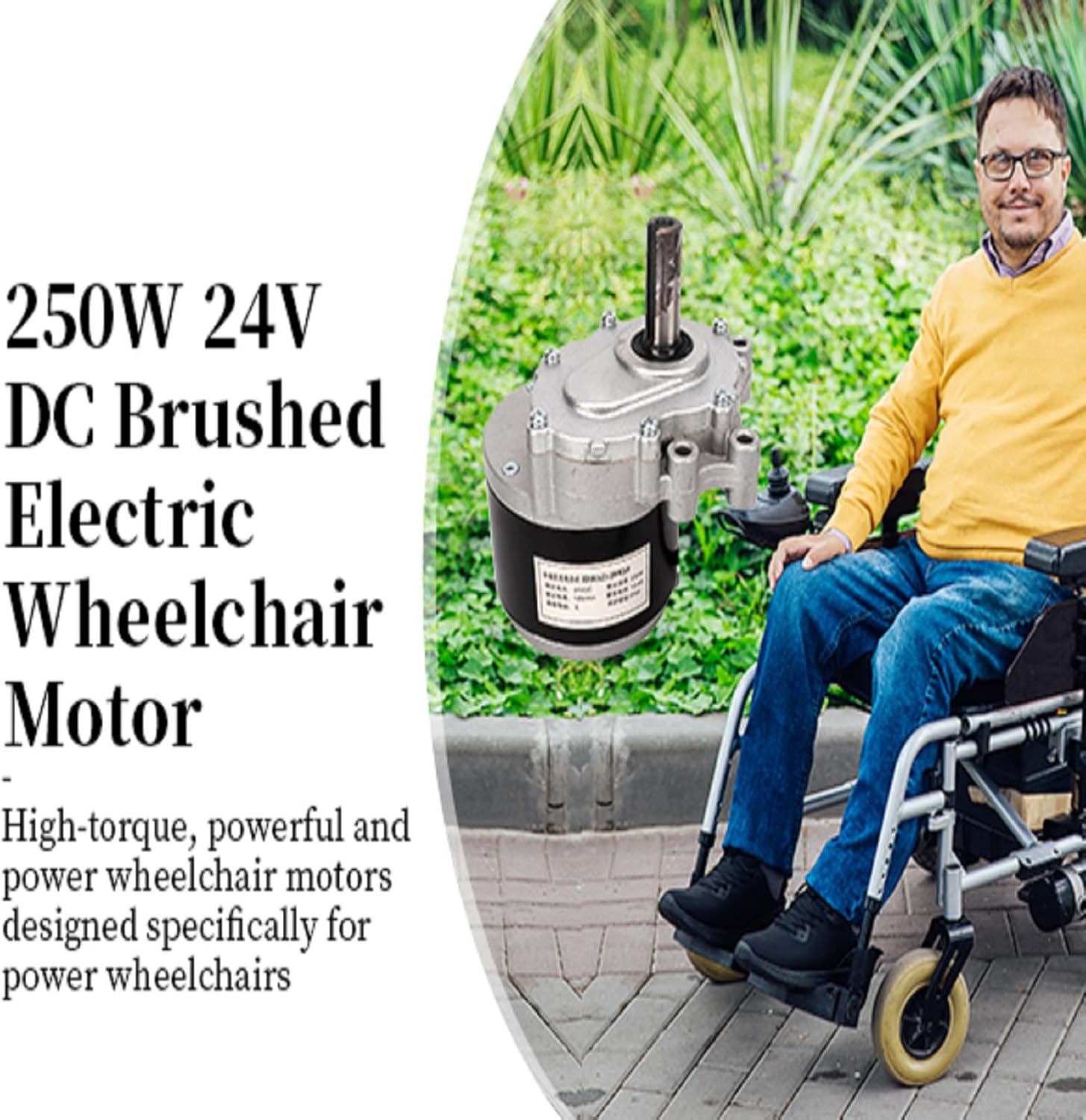 Topyond 250W 24V DC Brushed Electric Wheelchair Motor