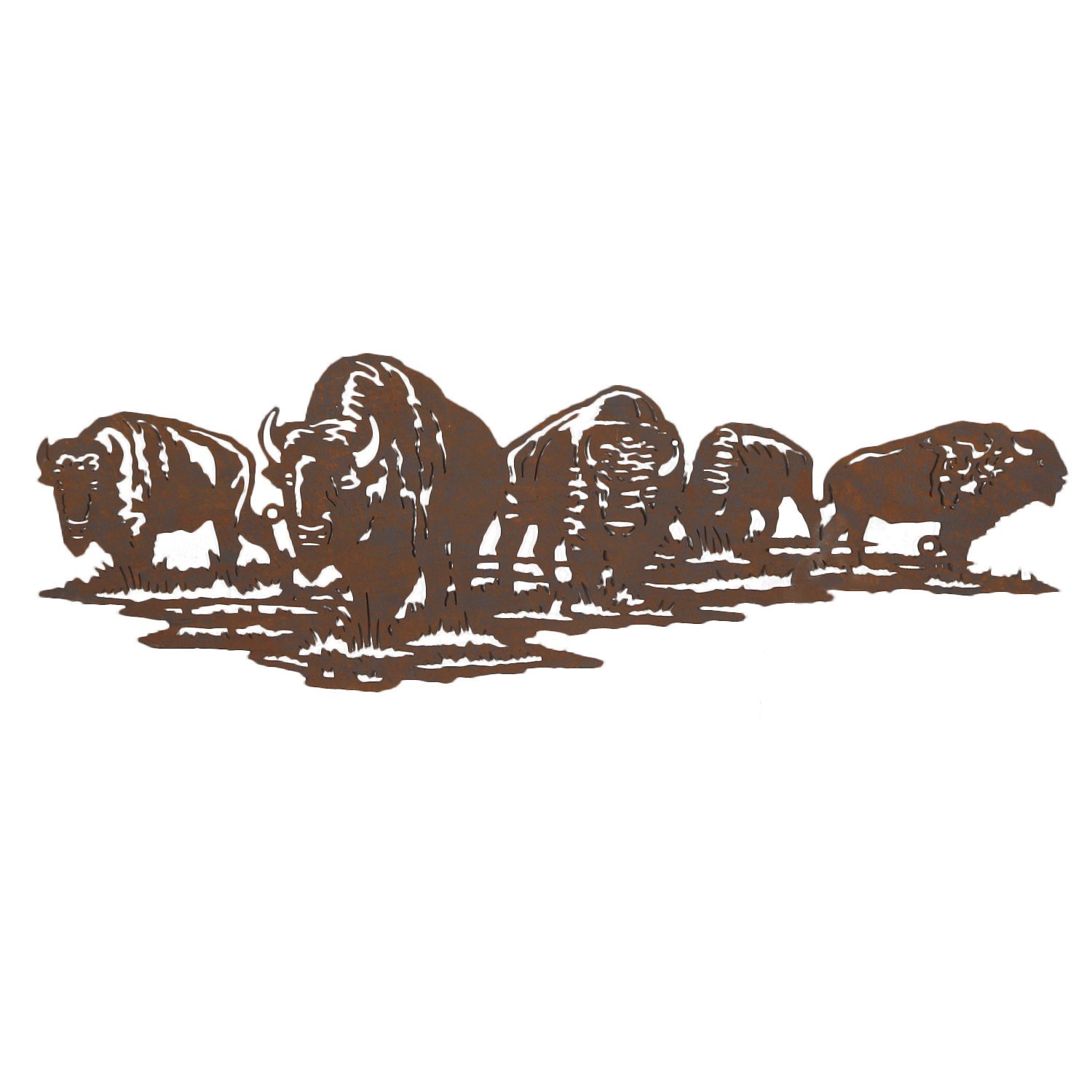 on The Wall Buffalo Metal Sculpture Decor Contemporary Modern Charging Bull Theme Abstract Design