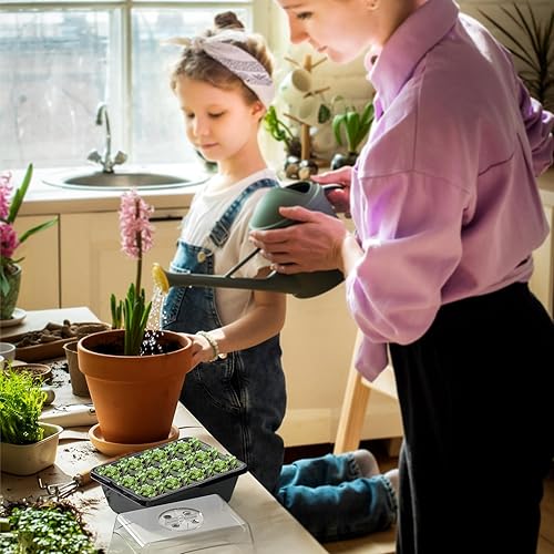 Miniatura 22 de Bandeja de inicio de semillas, kit de inicio de 10 piezas, bandejas de inicio de plántulas con tapas elevadas para mirar semillas, bandejas