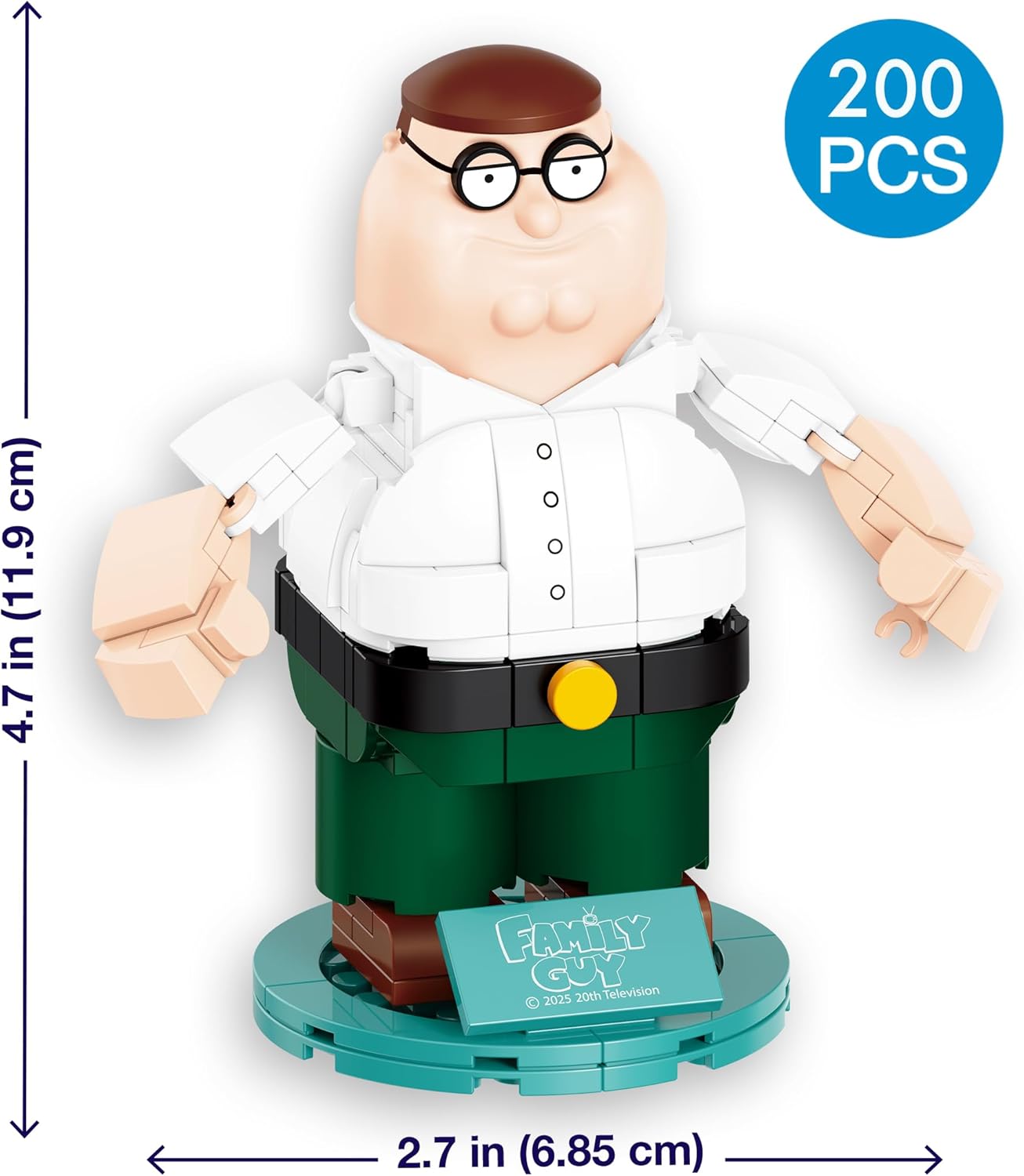 Brickcraft Family Guy Peter & Brian Griffin 2 Pack Building Kit, Construction Toy Figures, TV Show Collectible Display Set, Memorabilia Gift for Adult Fans, Teens, Room or Desk Decor and Kids & Gamers