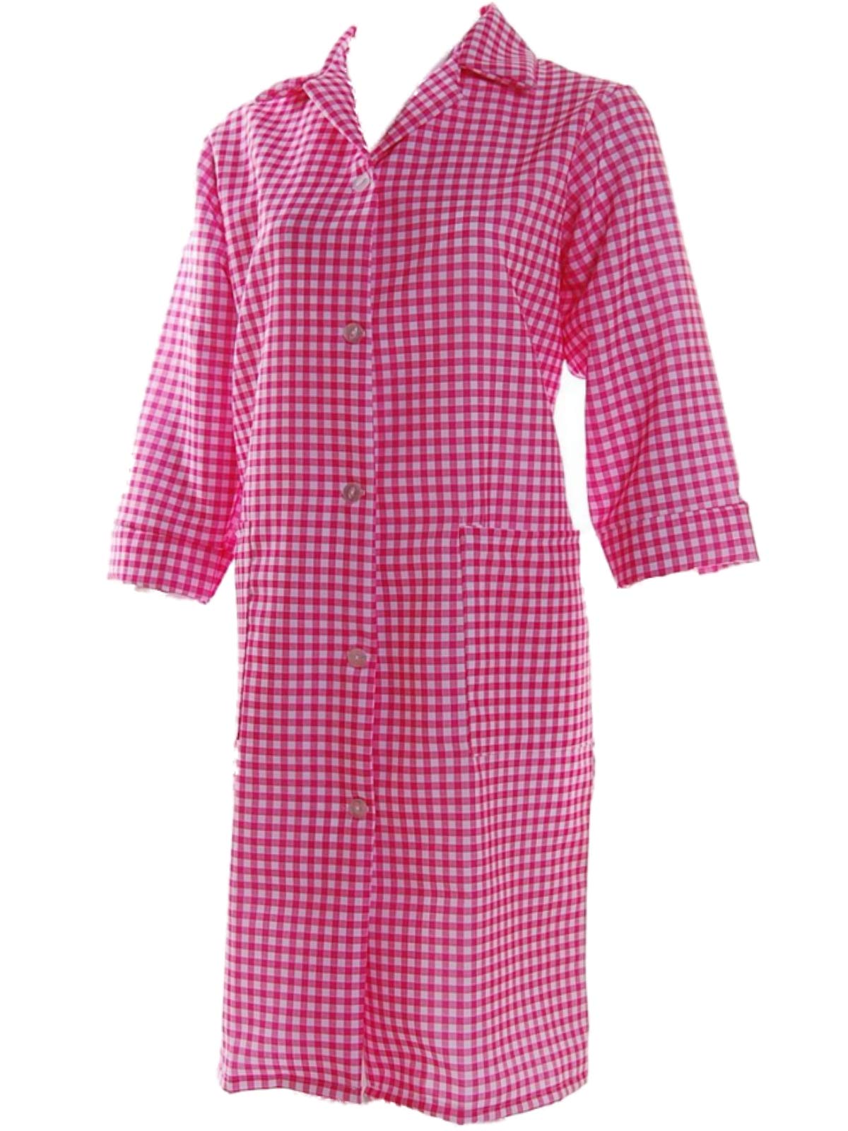 Ngb_direct Women's Pink Gingham Check Work Overalls With ¾ Length Sleeves Wms