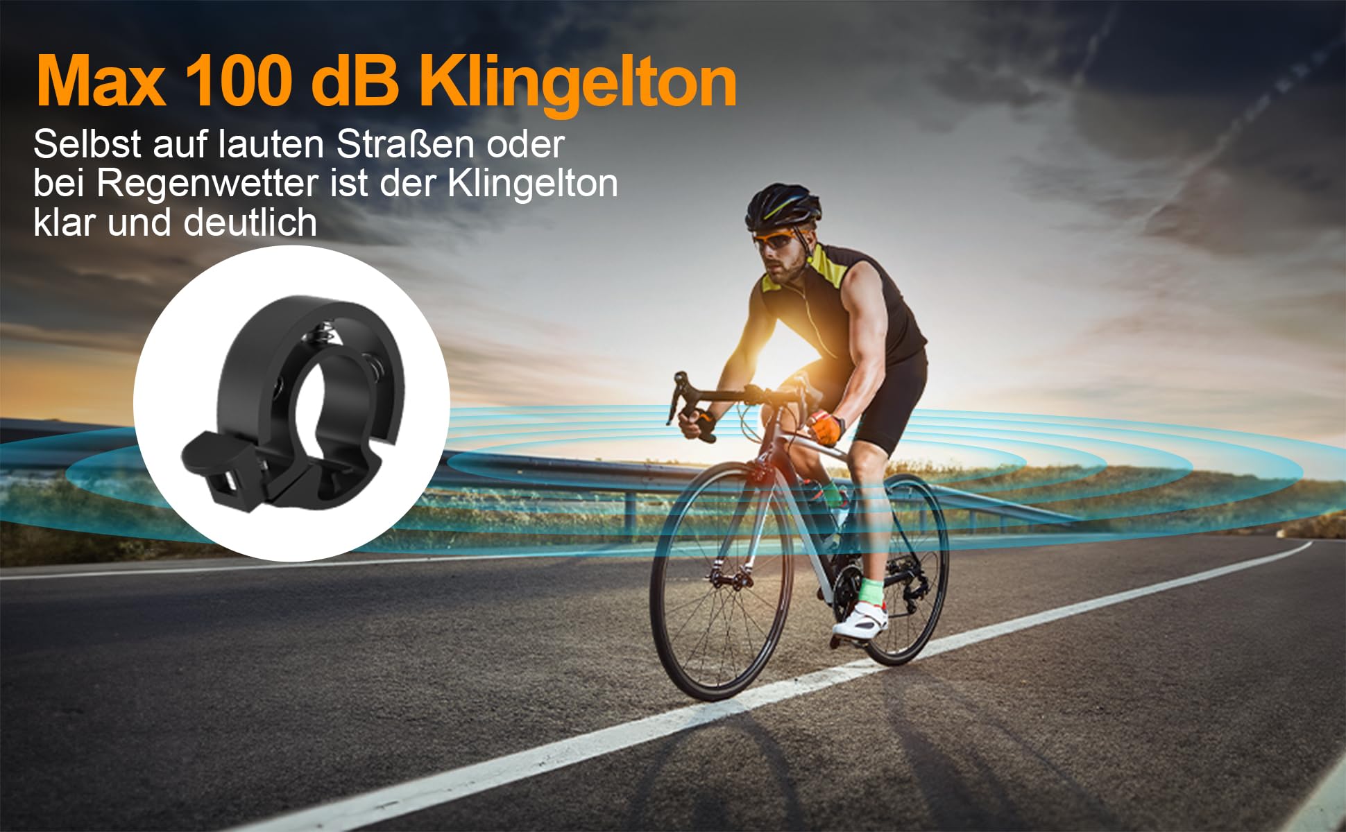 Fahrradklingel Mountainbike, Fahrrad Klingel Glocke Fahrradglocke, MTB Mini Fahrradlenkring Fahrradhupe Laut Hell