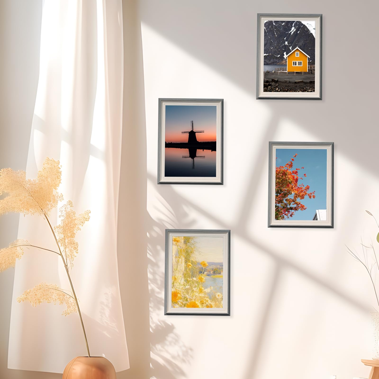YoHyien 4 Pcs 8x6 Photo Frames, Desktop Free Standing Picture Frames 6x8 - Image 4