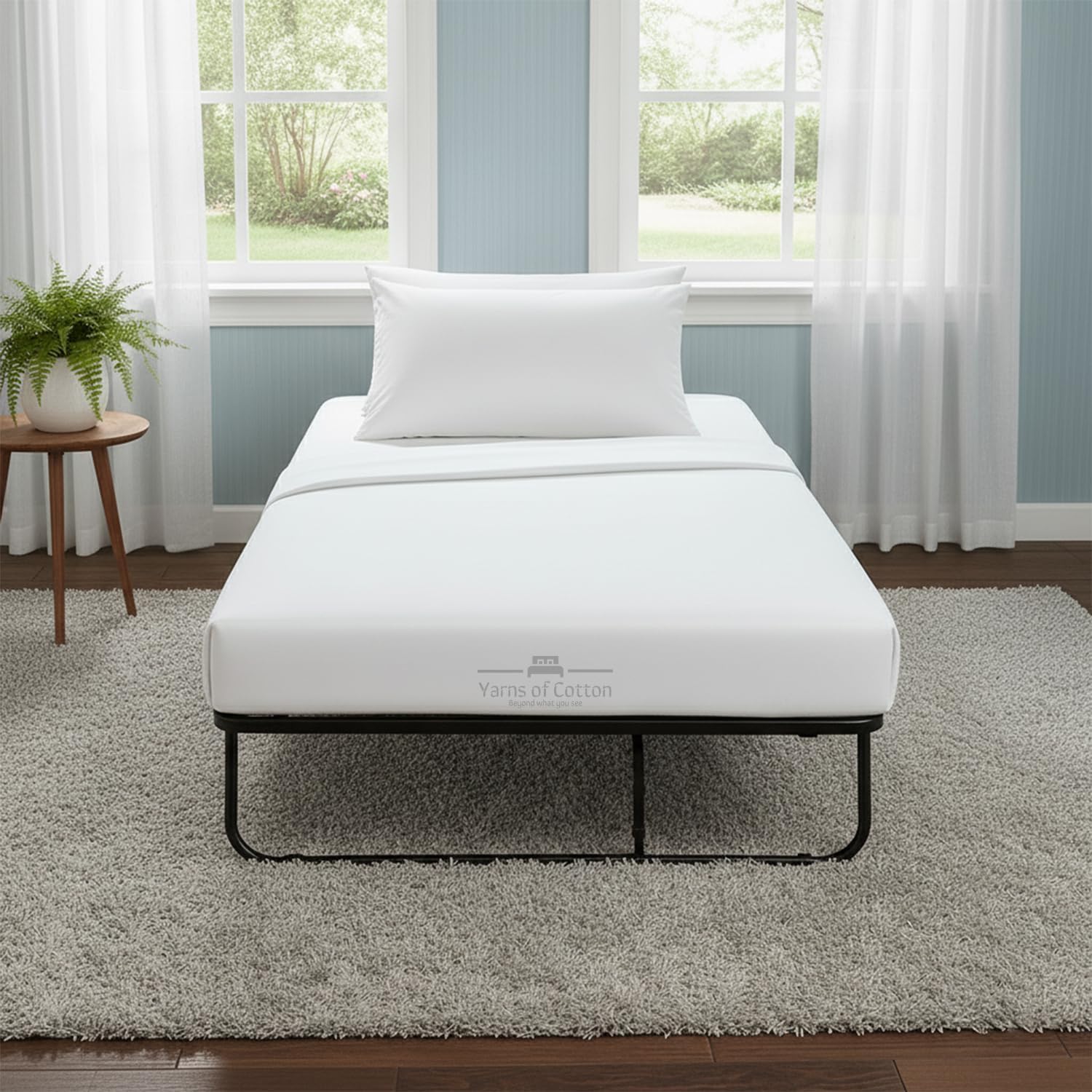 4 Piece Cot Sheets 30x75 Set, Premium Egyptian Cotton 600 Thread-Count Sheets, Perfect for Narrow Twin, Camp Bunk, Army Cots, Trifold Mattress, Camping Cot, Guest Bed Replacement, White