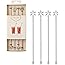Twine Holiday Stir, Christmas Snowflake Hostess Gifts and Cocktail Accessories Reusable Stainless Steel Swizzle Stick Set of