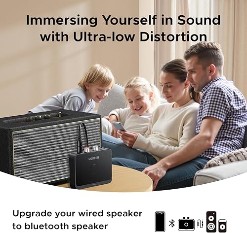 Miniatura 6 de UGREEN Receptor Bluetooth 6.0 con LDAC, adaptador de audio inalámbrico de alta resolución con baja latencia, para estéreo