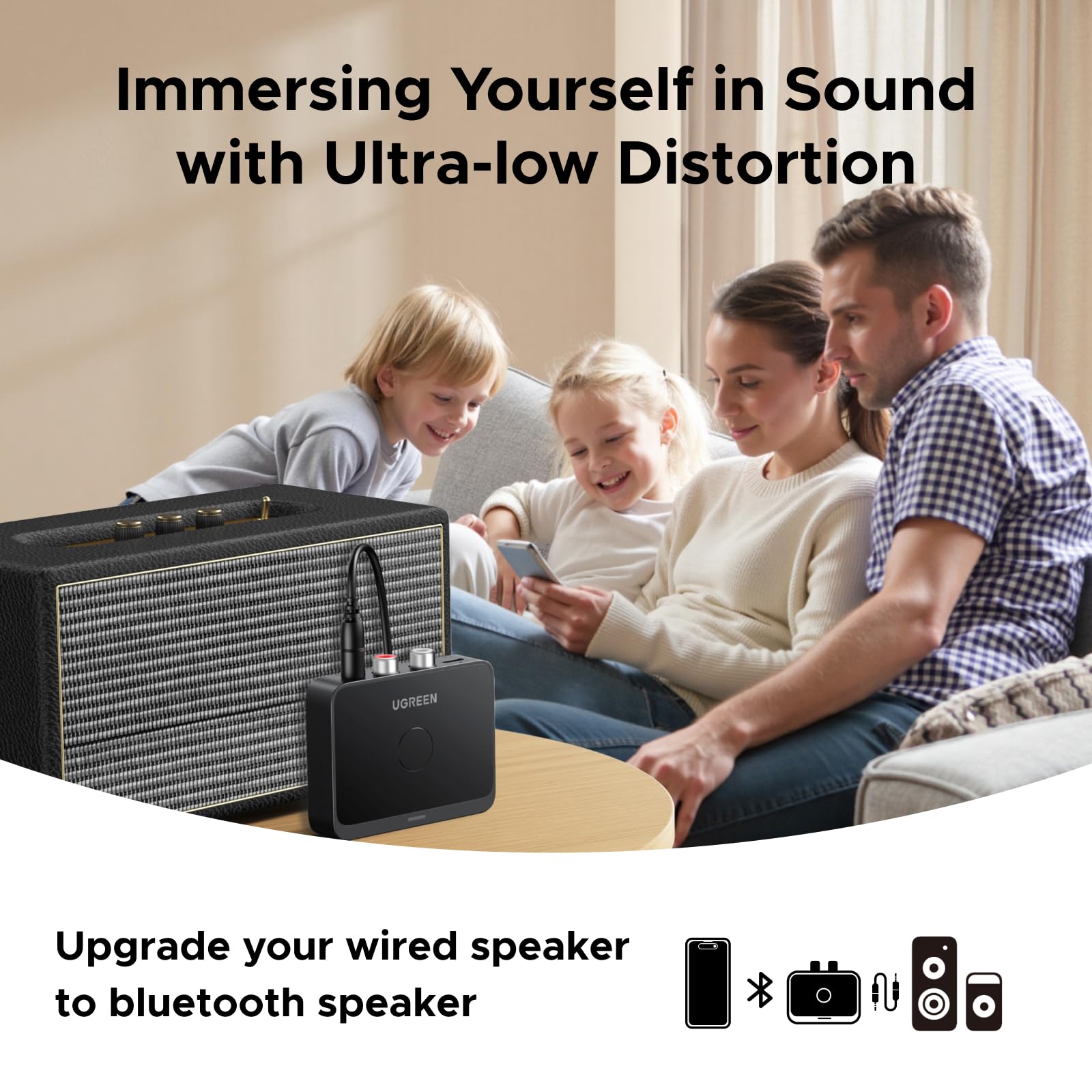 UGREEN Aux Bluetooth 6.0 auto-adapter met LDAC-decodering, Hi-Res Audio Gold Standard-certificering, 17 uur batterijduur, Jack Bluetooth-ontvanger voor autoradio/stereosysteem/headset UGREEN Aux Bluetooth 6.0 auto-adapter met LDAC-decodering, Hi-Res Audio Gold Standard-certificering, 17 uur batterijduur, Jack Bluetooth-ontvanger voor autoradio/stereosysteem/headset