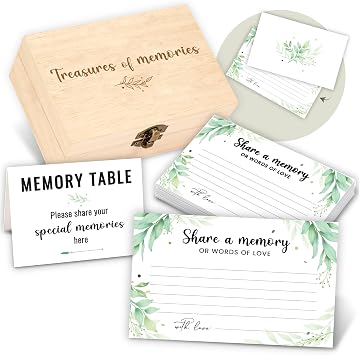 WOODAMORE Share A Memory Cards For Celebration Of Life Decorations - Funeral Memorial Cards For Celebration Of Life Party Ideas, Memory Box For Funeral, Memory Keepsake For Graduation Party Games