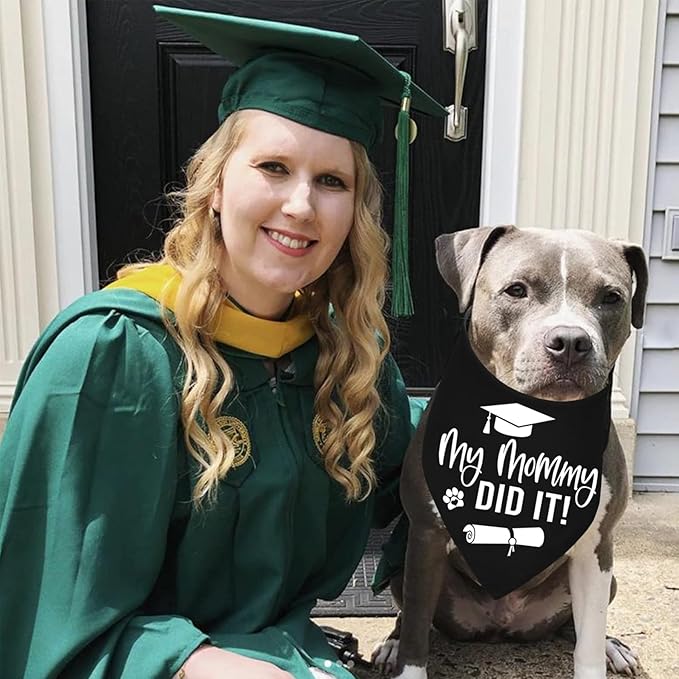 Gorro y Pañoleta de Graduación para Perro STMK Negro Talla Mediana miniatura 6