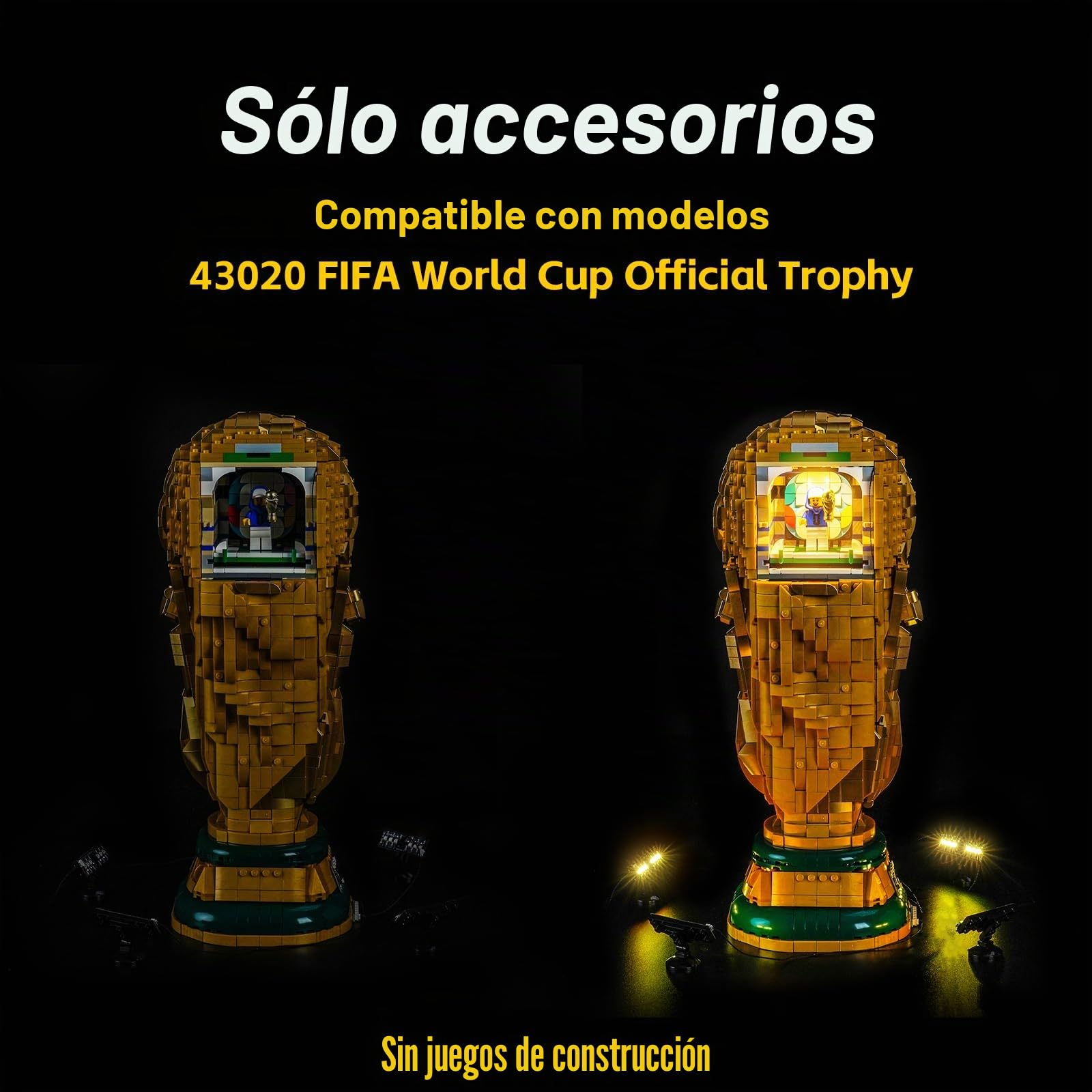 Juego de luces LED con mando a distancia compatible con Lego 43020 FIFA World Cup Official Trophy (no modelo), juego de iluminación decorativa compatible con Lego FIFA World Cup Official Trophy modelo