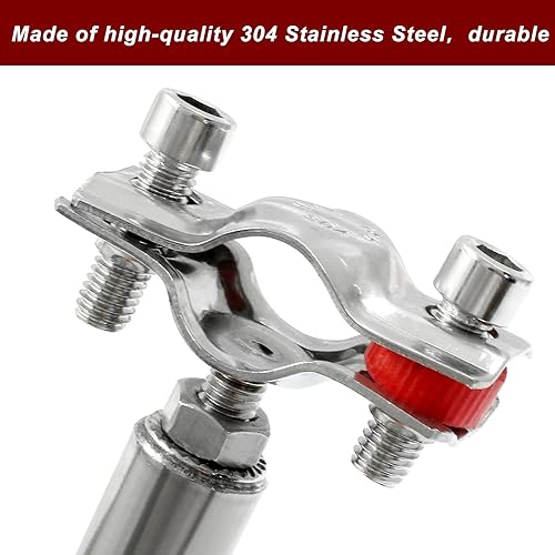 Miniatura 5 de 2 soportes de techo ajustables de 12 pulgadas, soporte de tubo de acero inoxidable de 0.591-0.748 in, kit de abrazadera de montaje en pared con