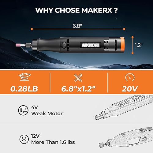 Miniatura 3 de Kit de herramientas rotativas inalámbricas, mini herramienta giratoria de 20 V para lijar, tallar, taladrar, grabar, pulido, manualidades con 42