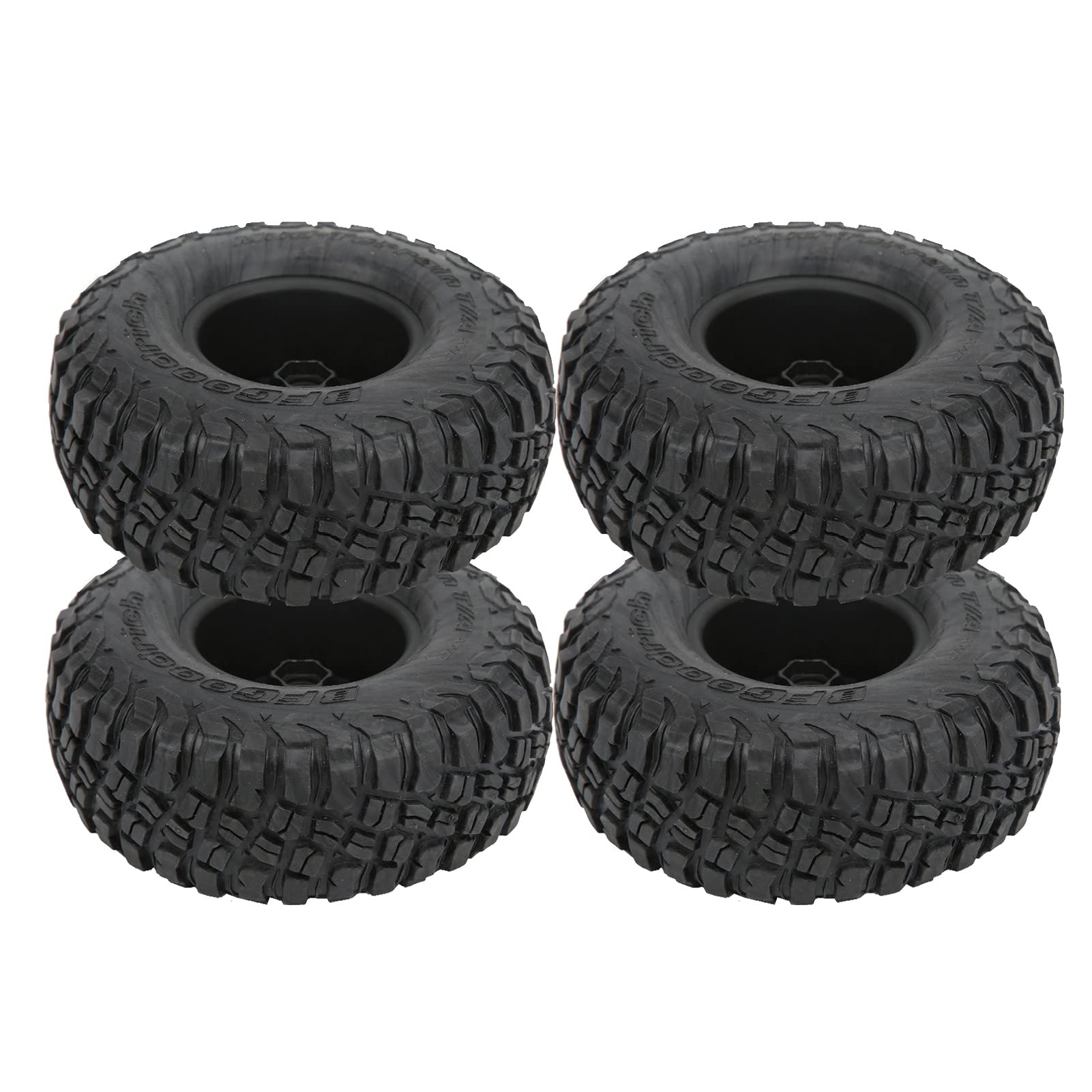 VGEBY Pneumatici per Auto RC, Set di Pneumatici per Auto Telecomando in Gomma da 4 Pezzi 1/10 per/HSP Axial SCX10 D90(Rosso) Accessori per modellini di