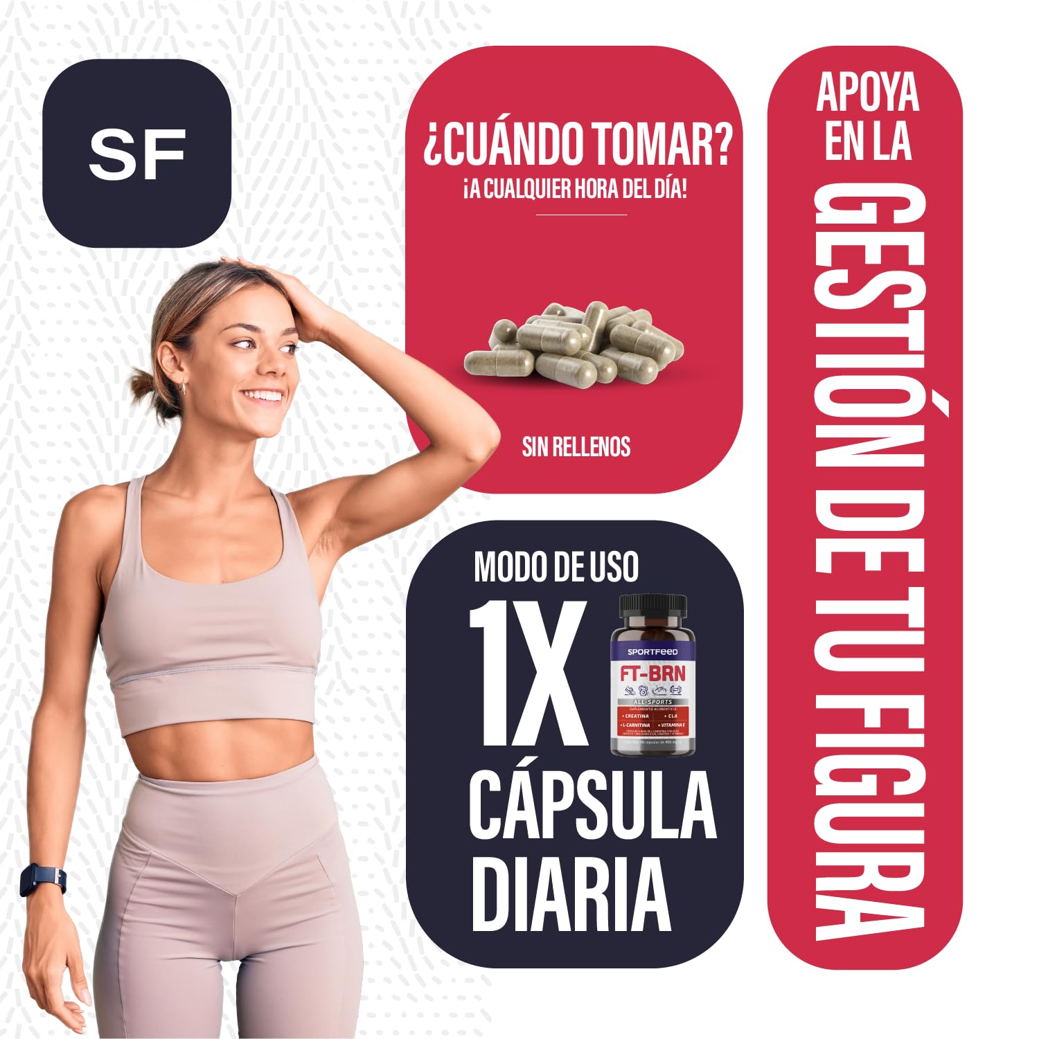 Sportfeed con L Carnitina, CLA, Creatina Monohidratada y Vitamina E