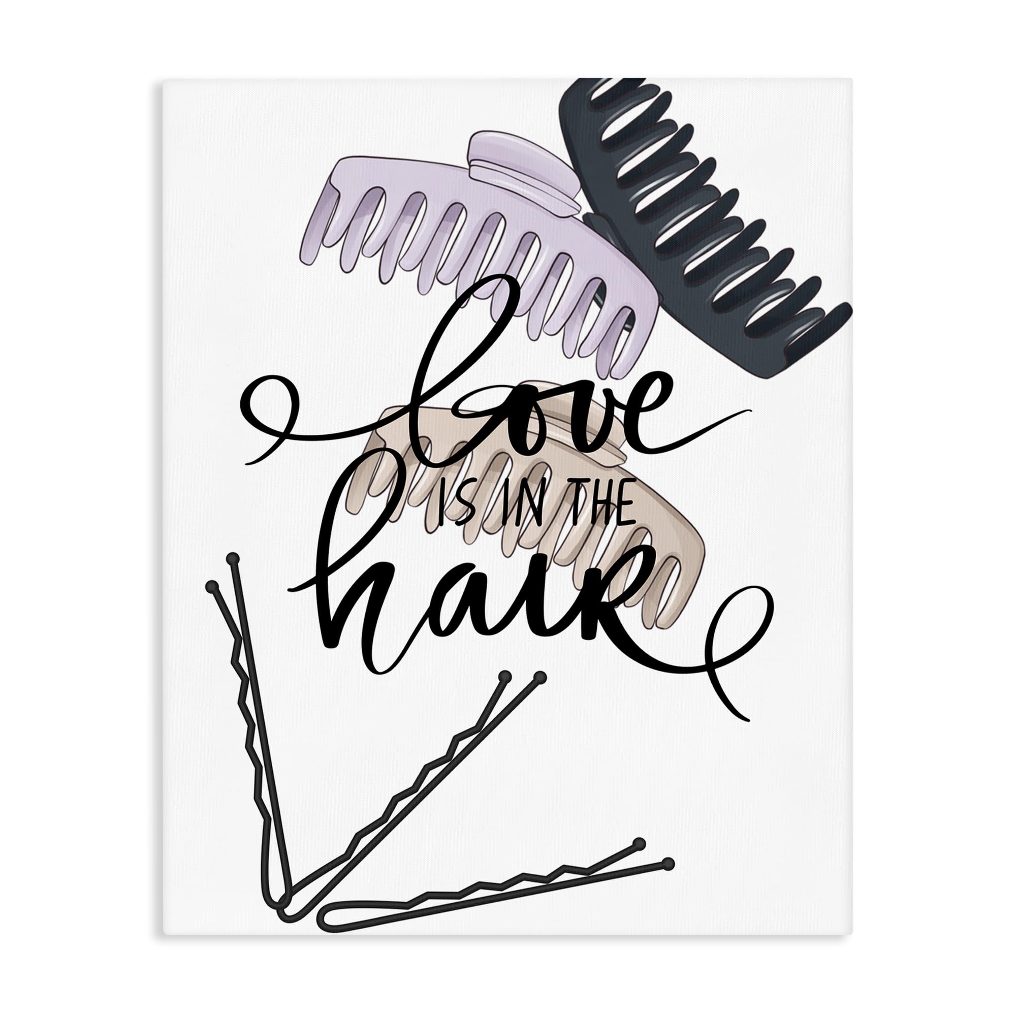 Stupell Industries Unframed 'Love Is In The Hair', Canvas Art, 24 X 30 Inches, Easy To Hang And Sturdy, Made In Usa, By Jesse Keith