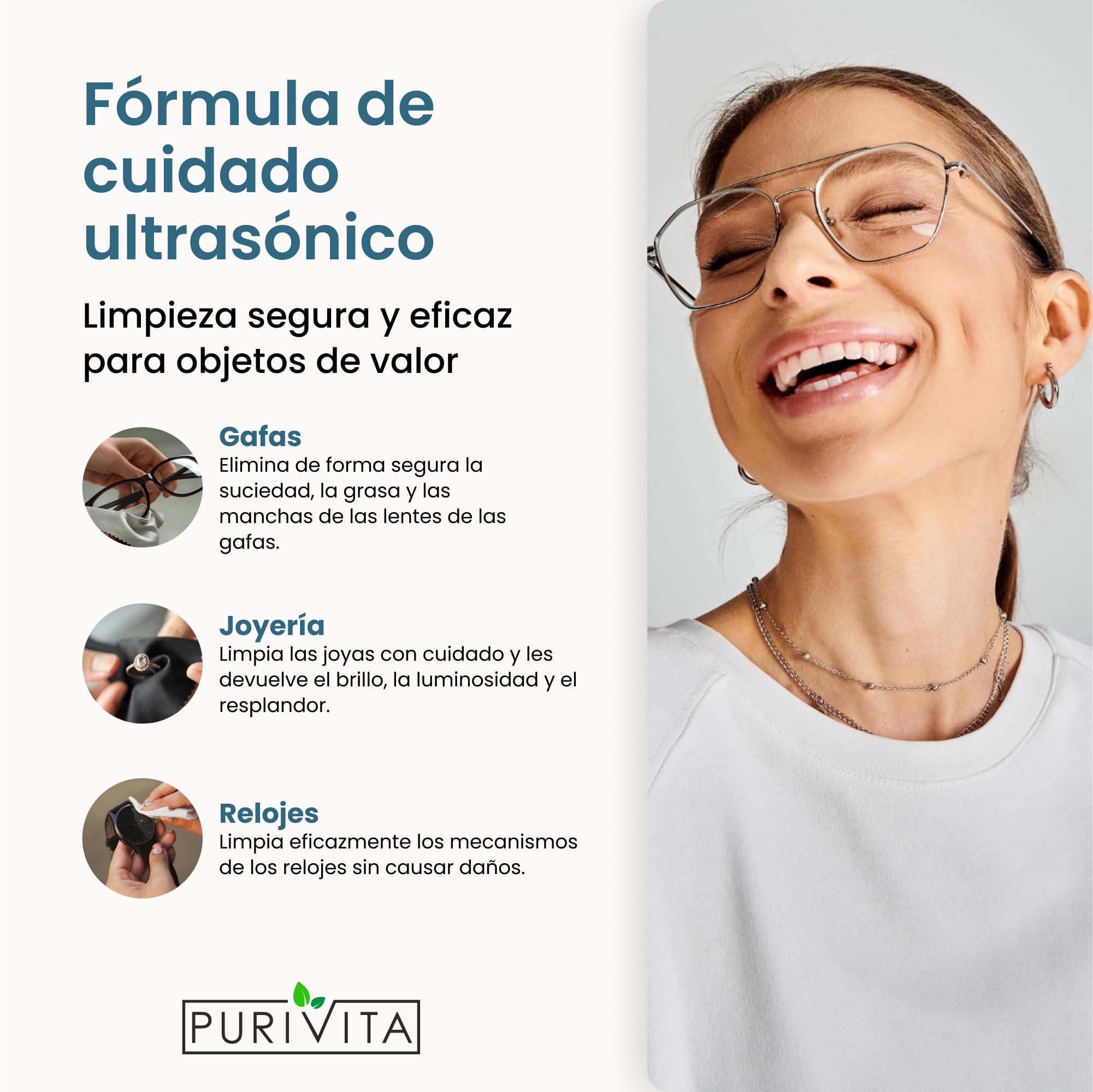 PURIVITA® Universale Liquido para Ultrasonidos Limpieza 500ML - Limpiador Ultrasónico - Ultrasonic Cleaner