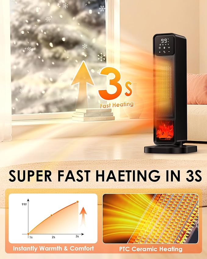 Calefactor Eléctrico Portátil Cerámico PTC 1500W 110V miniatura 2