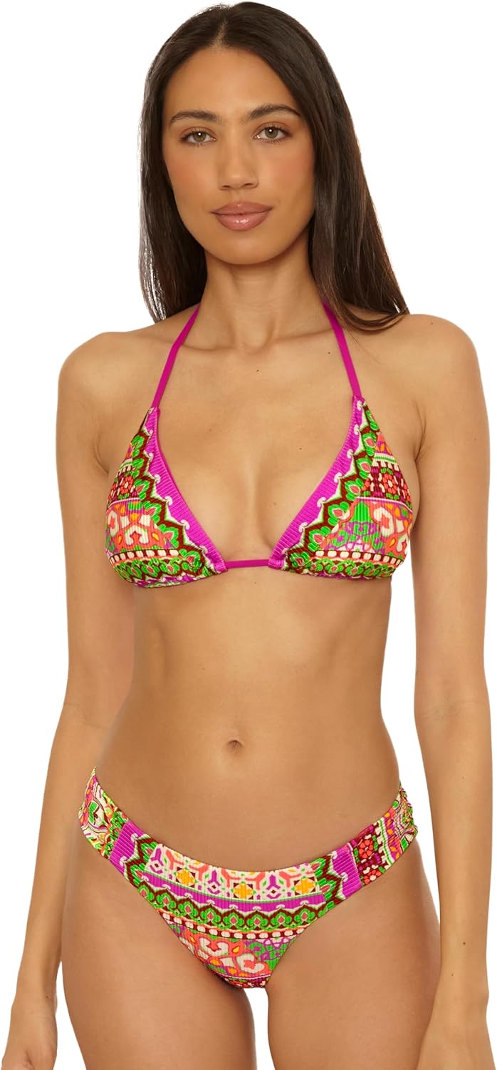 BECCA Women's Moroccan Tile Hipster Bikini Bottom, Cheeky Coverage, Swimwear Separates for Women