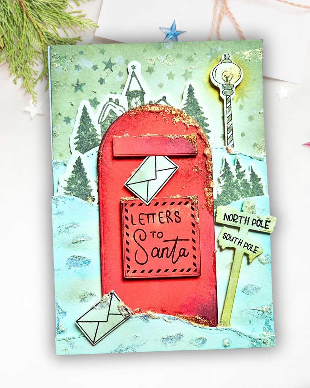 Letters to The North Pole Clear Stamp Set, A6/4x6, Red