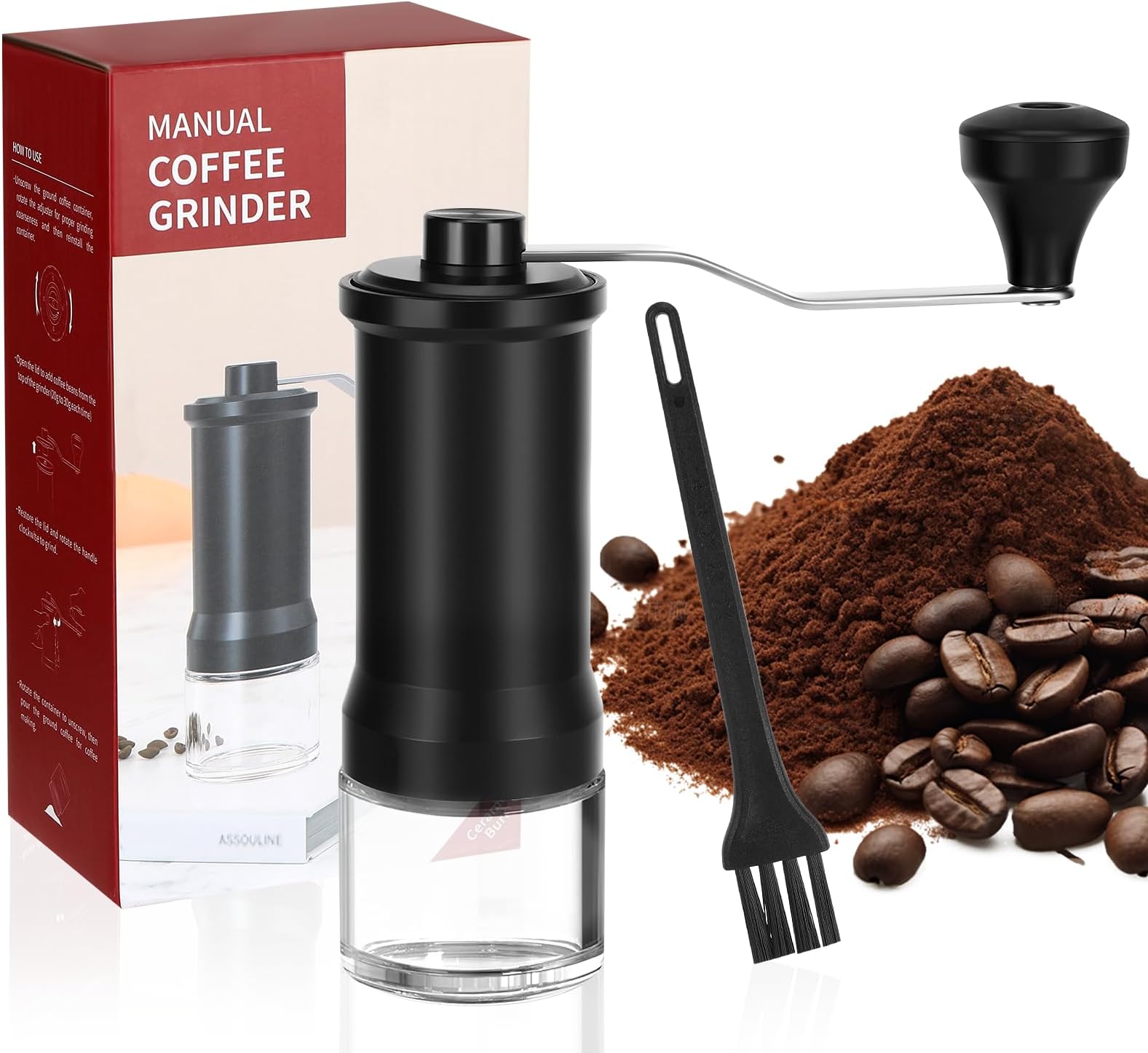 Broyeur Cafe Grain TIMEMORE Moulin à Café Manuel S3 Avec Réglage Externe Et Fraise Brevetée En Acier Inoxydable, Moulin à Café Manuel Haute Pression De Qualité Supérieure, Marron S3, Noir Moulin Café