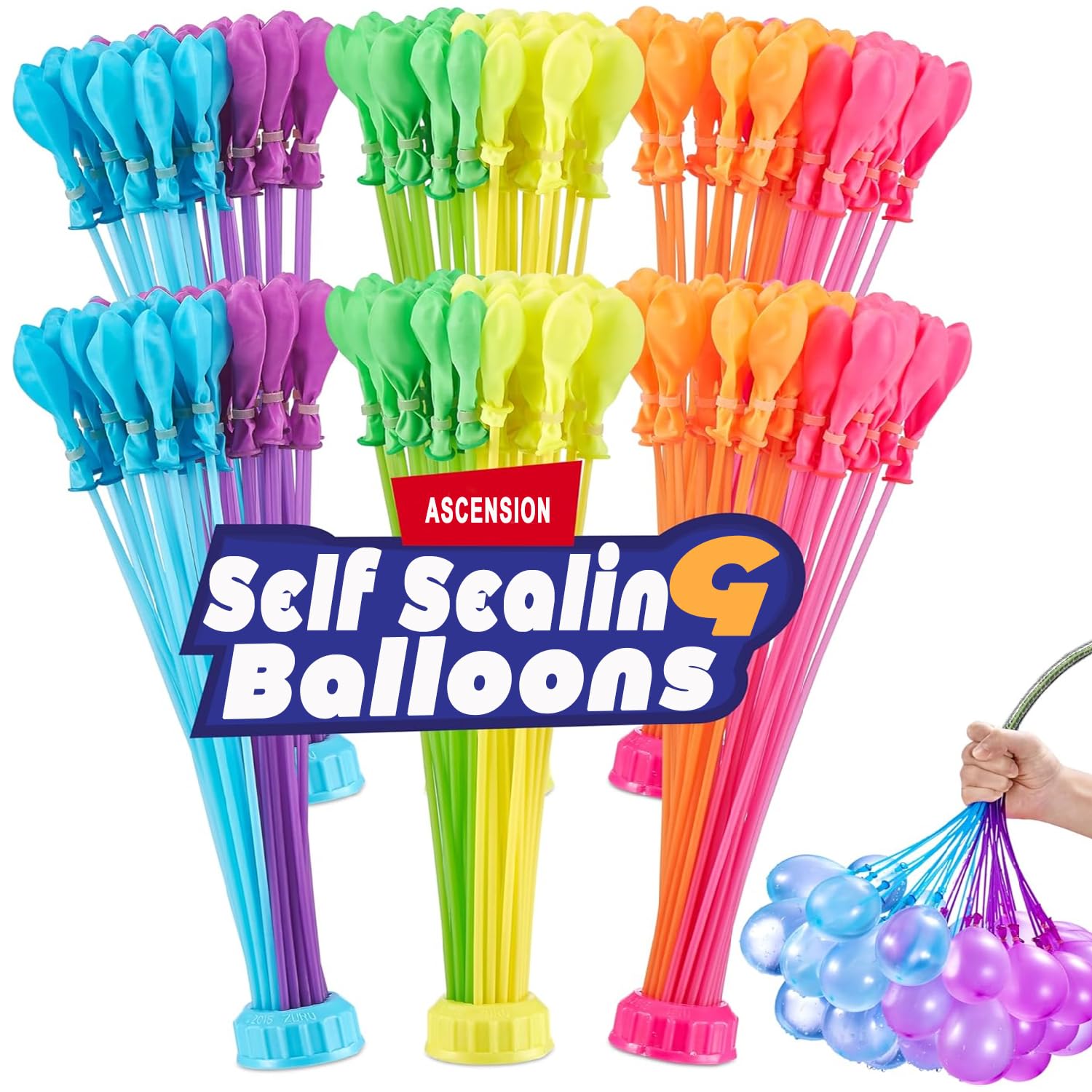 Ascension Automatic Fill and Tie Magic Water Balloons for Holi 222 Holi Balloons Fill and tie Water Balloons in 60 seconds for Holi self sealing water balloon Festival Holi Items