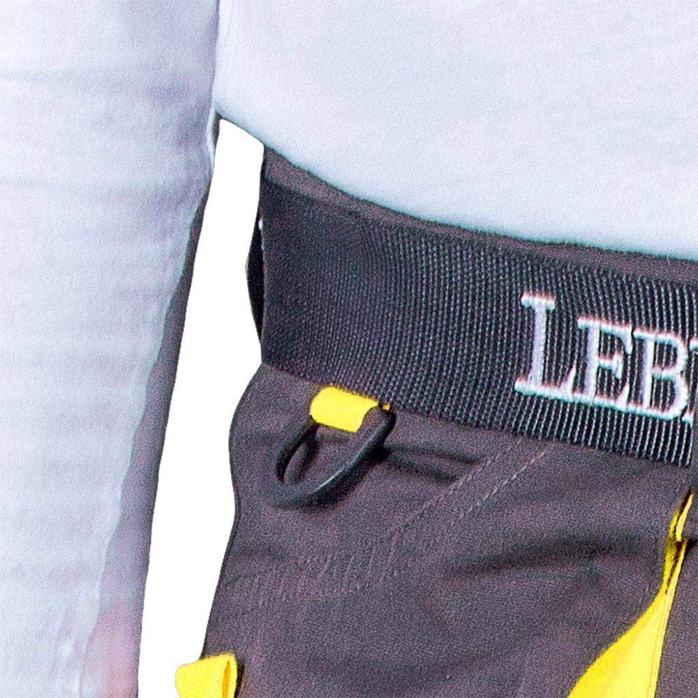 Leber&Hollman Pantalones de Trabajo para Hombres Pantalones de Seguridad para Hombres - con Bolsillos para Rodilleras - Pantalones con Cintura - Ropa de Trabajo - Negro/Amarillo - Tamaño: 52