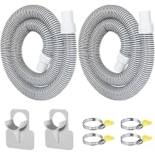 1.25" x 59" Pool Hoses for Above Ground Pools 2Pack Black | Heavy Duty EVA Material,Vacuum Filter Pump Replacement, Flexible Hose with Brackets for Above Ground Pool Pump Maintenance