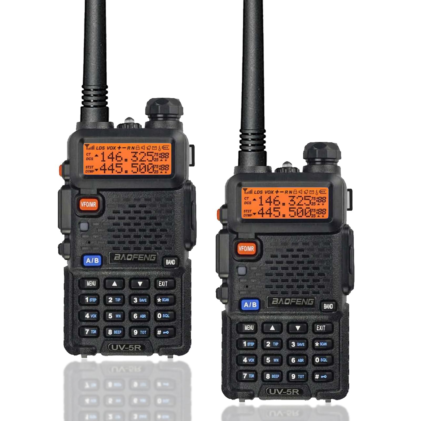 BAOFENG UV-5R Radios Walkie Talkies Long Range Ham Radio Handheld Hunting Camping(2 Pack)