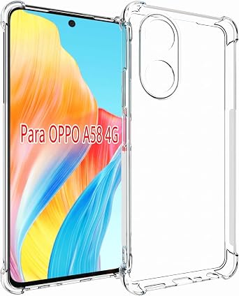 USTIYA Case for Oppo A58 4G Clear TPU Four Corners Protective Cover Transparent Soft