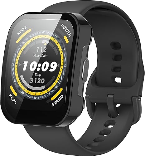 Miniatura 7 de Funda compatible con Amazfit Bip 5, Lamshaw Hard PC Case con protector de pantalla compatible con Amazfit Bip 5 Smart Watch (2 unidades, negro +