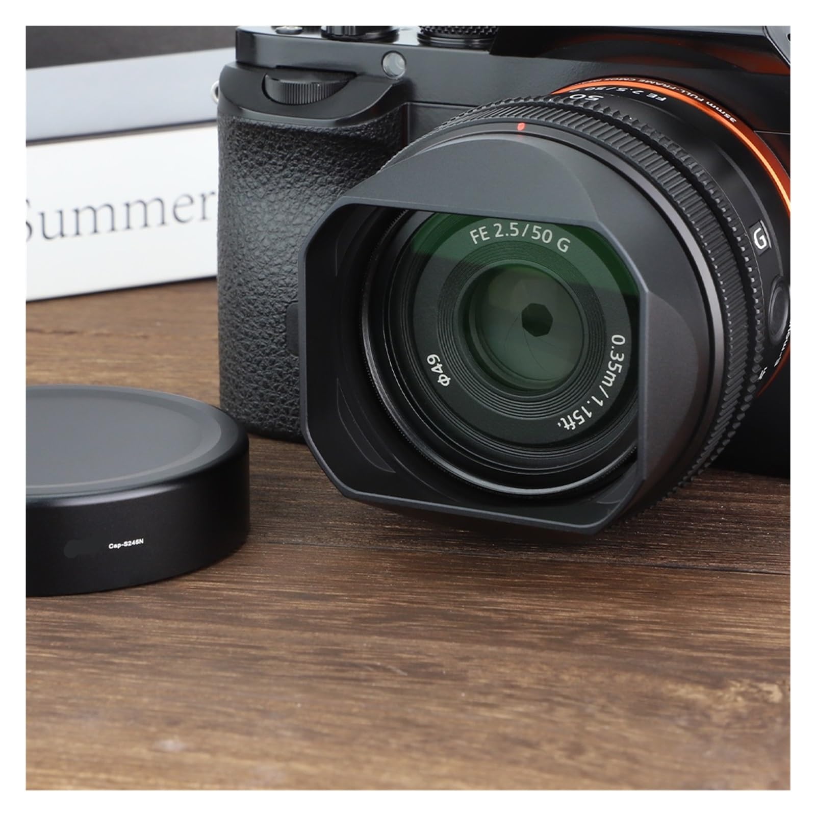 SONY FE 40mm F2.5 G メタルフード付き 純正レンズキャップなし Amazon | レンズフード、 バヨネットスクエアメタルレンズフード、互換