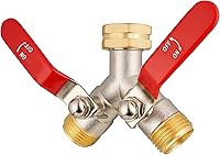 Vista 1 de EJW Manguera de jardín de latón resistente Splitte Divisor en Y al aire libre Divisor de manguera de flujo completo Divisor de grifo de mango largo