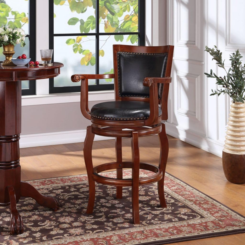 Boraam Jones Bar Height Swivel Stool - Black/Cherry