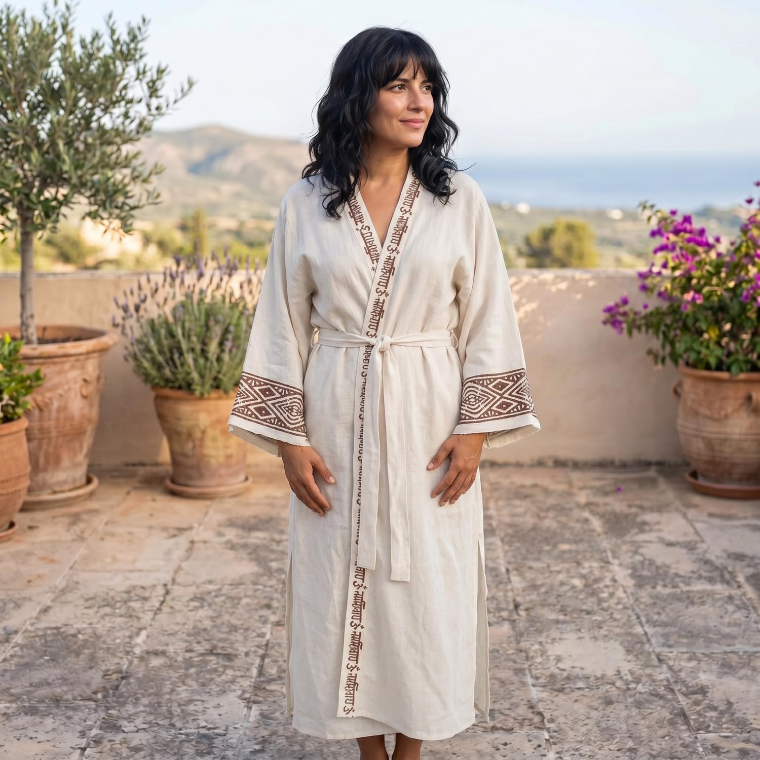 GURU SHOP Kimono bawełniane, ponadwymiarowy płaszcz kimono, naturalne kimono, damskie, naturalna biel, bawełna, rozmiar: jeden rozmiar, naturalna biel, Rozmiar uniwersalny