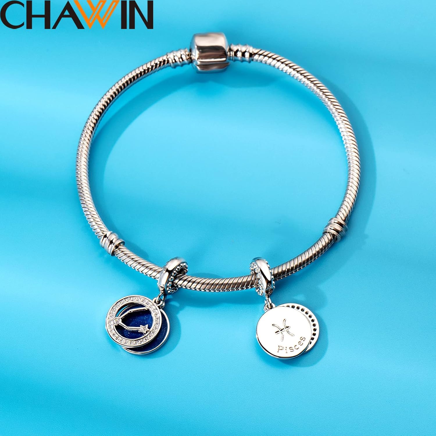 Zodiac Sign Charms for Charm Bracelets - 925 Sterling Silver Necklace Pendants, 12 Constellation/Horoscope Star Dangle - Dangling Birthstone Beads, Birthday Gifts for Women/Men. - Image 3