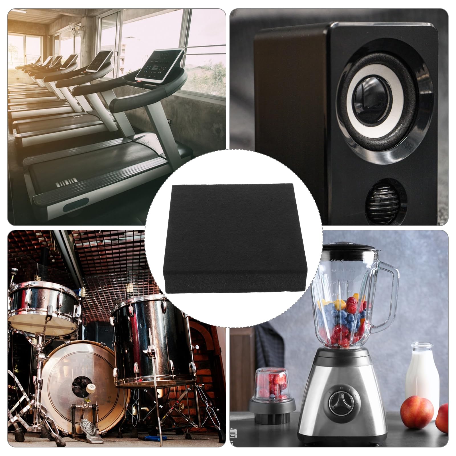 Vaguelly Subwoofer-Isolationspad 20X20X1.9 Zoll Schalldämpfende Isolierpads Für Schlagzeug Monitor Lautsprecher Schallabsorbierende Bodenpad Zur Geräuschunterdrückung