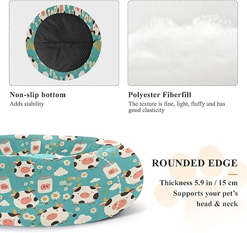 Miniatura 5 de Cow Blue White Black Removable & Washable Pet Dog Bed fluffier Cat Cave Bed for Small Size Pets Sleeping cama elevada para Perros Grandes
