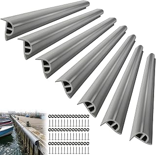 ORLANG 10ft/16.4ft/23ft Marine-Grade Dock Bumpers,PVC Dock Fenders with Stainless Steel Screws and Washers,P-Type Boat Dock Guards,Dock Post Bumpers for Docking Edges, Horizontal Decks or Piers