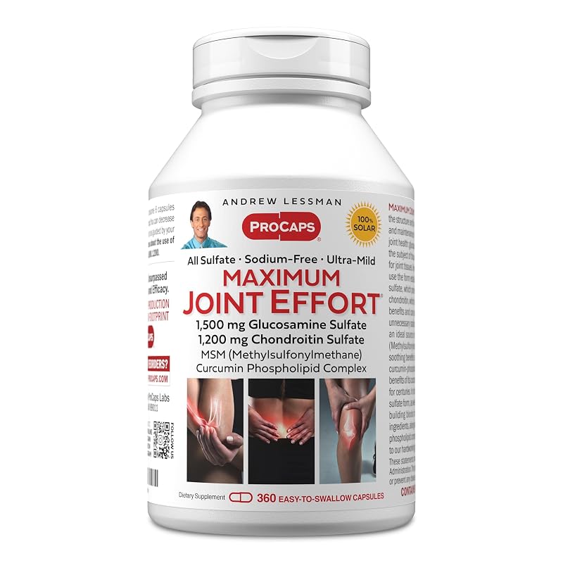 ANDREW LESSMAN Suplemento articular com sulfato de glucosamina 1.500 mg e sulfato de condroitina 1.200 mg, 60 cápsulas