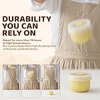Vista 4 de Ceramic Baby Food Storage Container, Airtight BPA-Free Jar with Silicone Lid, Unbreakable Ceramic, Microwave & Dishwasher Safe, Reusable Glass