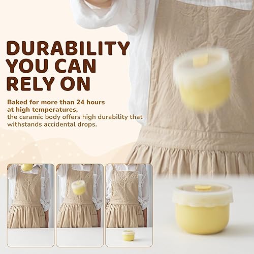 Miniatura 4 de Ceramic Baby Food Storage Container, Airtight BPA-Free Jar with Silicone Lid, Unbreakable Ceramic, Microwave & Dishwasher Safe, Reusable Glass