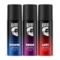 Beardo Power, Lust & Pride Perfume Body Spray (Set of 3) Get compliments with Long lasting Fougere, Aromatic Deodorant B
