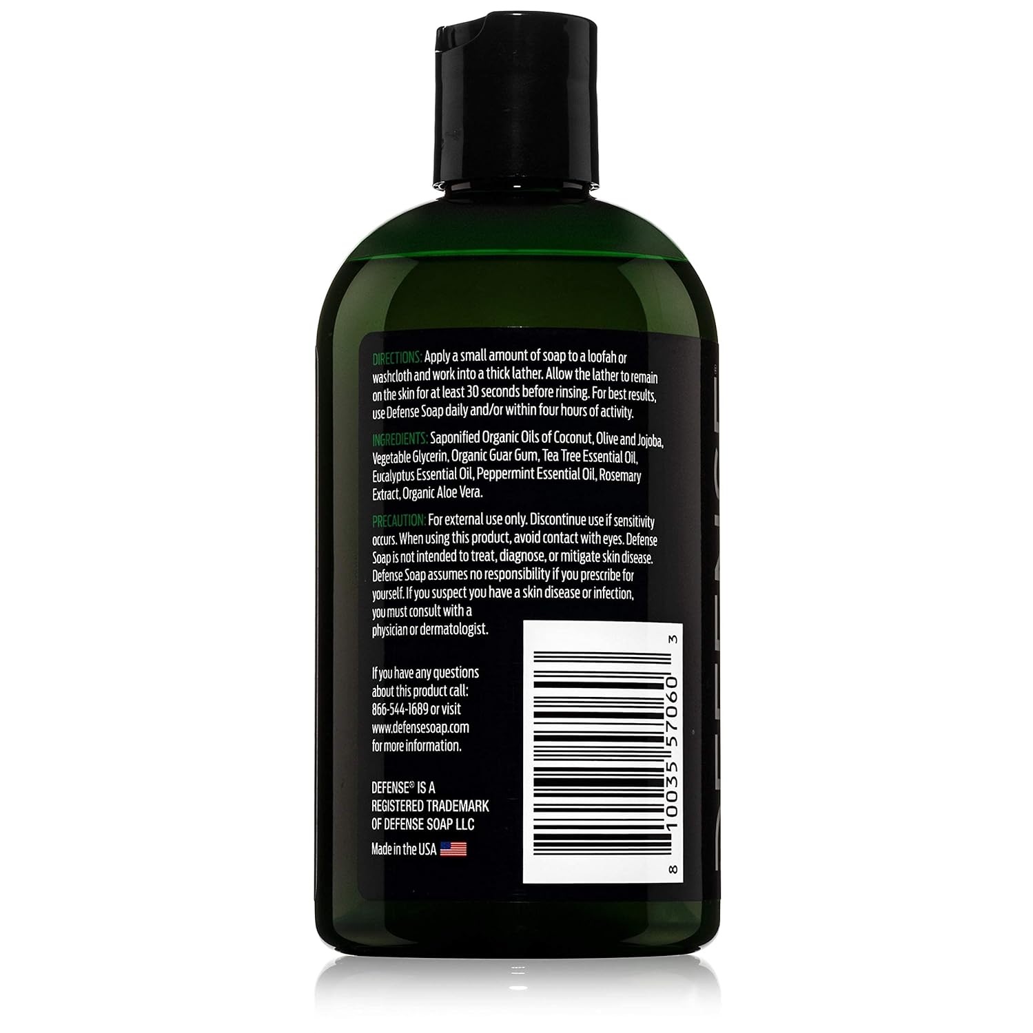 Defense Soap Peppermint Tea Tree Body Wash | All Natural Organic Shower Soap for Athletes | Odor Control & Skin Fungal Protection for Sports, Post Workout & Recovery - 12 oz (Pack of 2)